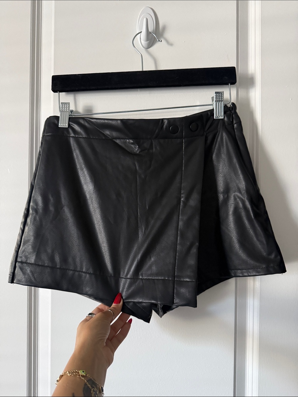 Faux Leather Black Women’s Skort